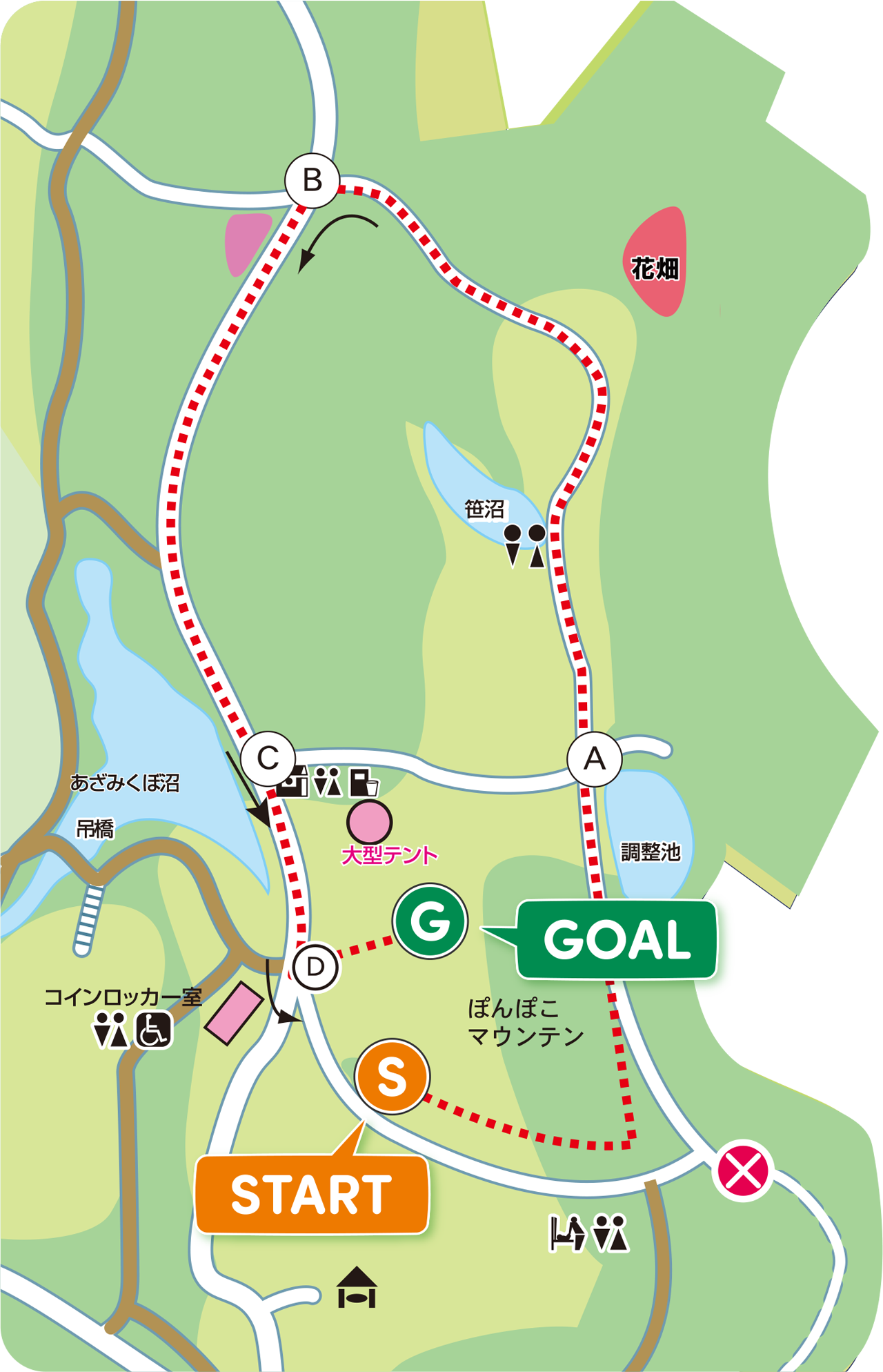 1.1kmコースの会場マップ