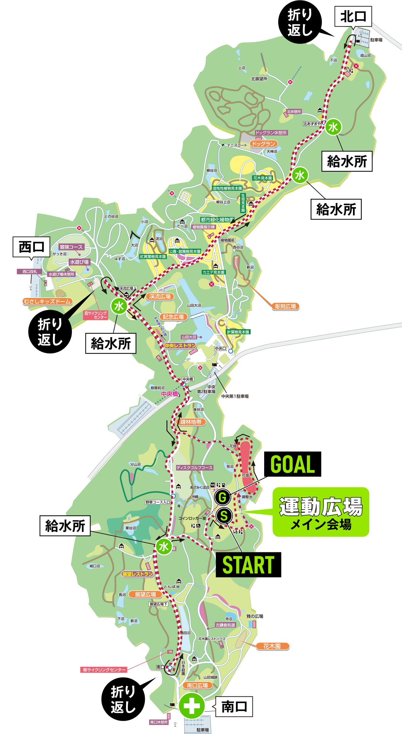 10kmコースの会場マップ